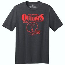 Oklahoma Outlaws 1984 USFL Football TRI-BLEND Tee Shirt  picture