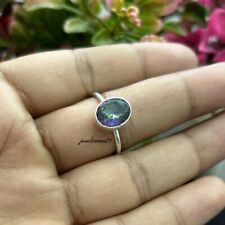 Mystic Topaz Ring 925 Sterling Silver Band Ring Statement Handmade Jewelry RSF21 picture