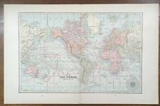 Vintage 1903 WORLD Map 22