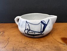 Vintage Antique German Germany Blue + White Creamer Pitcher porcelain  picture