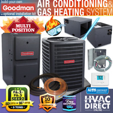 3 Ton Central Air Con & 80K 96% Goodman Gas Furnace AC System - 14.3-14.5 SEER2 picture