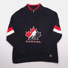 Vintage Team Canada Sweater Mens XL Black Red 1/4 Zip Pullover Mock Heavyweight picture