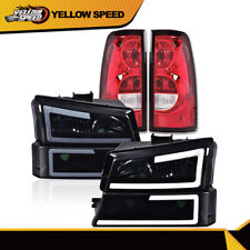 Fit For 03-07 Silverado 1500-3500 Smoked/Clear LED DRL Headlight + Tail Lights picture