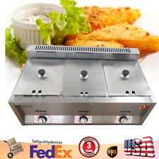 Commercial 6L 3 Pans Food Warmer Steam Buffet Counter-top Gas Fryer Steam Table picture