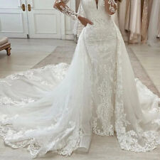 Detachable Wedding Dress Overskirt Detachable Bridal Lace Applique Tulle Skirt picture