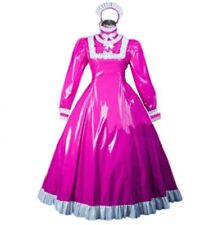 French Sissy Maid girl Lockable Long PVC Dress Cosplay Costume Tailor-made picture