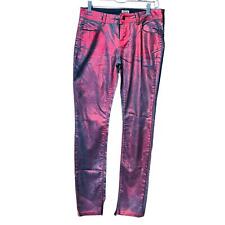 ASOS denim red distressed painted pants  size 8 women’s  picture