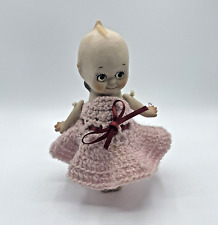 Vintage Shackman Bisque Porcelain Kewpie Doll - Moving Arms Pink Knit Dress picture