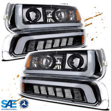 DOT Projector LED Headlights Bumper Lamp For 1999-2002 Chevy Silverado 1500 2500 picture