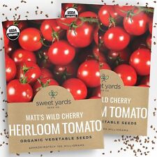 Organic Matt’s Wild Cherry Tomato Seeds – Two Seed Packets – Over 150 Red  picture