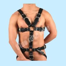 MEN'S REAL LEATHER CHEST HARNESS HEAVYDUTY HANDMADE FULLY ADJUSTABLE picture