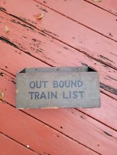 Vintage Antique Hand Painted Out Bound Train List Wooden Box Santa Fe Primitives picture