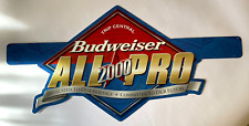Budweiser All Pro 2000 Metal Advertising Sign New Old Stock 30.5 x 15