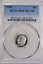 1960 Roosevelt Dime Proof PCSG PR68+DCAM PF 68 Plus Ultra Cameo Frosty Coin 10C picture