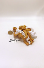Enmeshed romantic couple for 1:12 scale dollhouse, sleeping lovers w sheet picture