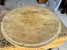 Antique Primitive Wood Cutting Board Round Bread Board 13” picture