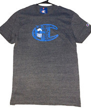 Champion Brand Mens T-Shirt M Medium Gray Blue Graphic Art Logo Short Sleeve NWT picture