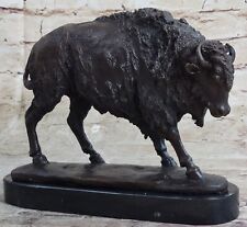 Vintage Barye Vienna Austria Buffalo Bison Bronze Statue Sculpture Figure Sale picture
