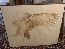 Fantastic signed  40 x 32 Eagle mixed media and dated' '79 picture