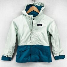 PATAGONIA Jacket S 7-8 Girls Insulated Winter Coat Colorblock Ripstop Blue picture