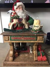 Vintage Holiday Creations Illuminated/musical Santa At Santa's Shop Tested  picture