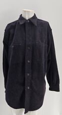 1920s 1930s C.P.O. Mens Vintage Navy Blue Wool Nautical  Button Woven Shirt L picture