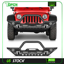 For Jeep Wrangler JK  2007-2018 Front Bumper Winch Plate & LED Light Assembly picture