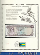 Bahamas 1/2 Dollar 1968 P 26a UNC FDI UN FLAG STAMP Prefix C picture