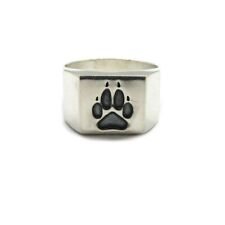 Sterling Silver Wolf Paw Ring, Animal Ring, Men's Ring,Animal Lover Gift 3 to 13 picture