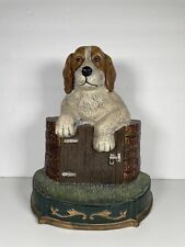 Vintage Painted Cast Iron Beagle Puppy on Gate Doorstop picture