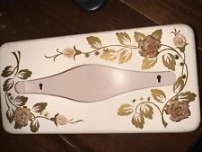 Vintage ~ 1950's ~ Ransburg Metal Tissue Box Cover ~ Hand Painted Floral Design picture