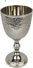 Vintage Communion King Arthur Silver Plated Brass Chalice Medieval Wine Goblet picture