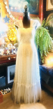 Vintage 1950's Spirited Lace & Tulle Rhinestone Off White Summer Tea Party Dress picture