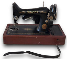1937 Singer Sewing Machine Model 99 AE668728 Black w/ Wooden Case + Knee Control picture