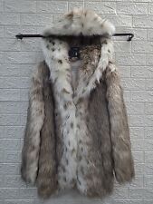 New Donna Salyers Fabulous Furs Lynx Faux Fur Hooded Coat Sz XS (US4-6) picture