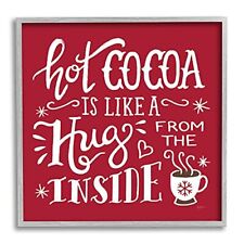 Stupell Industries Hot Cocoa Hugs Phrase Chocolate Winter Beverage Wall Art, ... picture