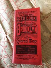 Original 1936 RED BOOK GUIDE TO BROOKLYN+Great Colored MAP Of Brooklyn RARE Mint picture