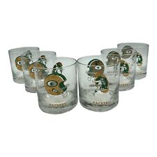 Set of 6 VTG Green Bay Packers NFL Double Logo Drinking Glasses 3 3/8