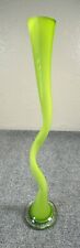 Swing Vase Green Blown Twisted Glass 20” Height unbranded picture