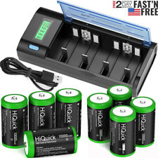 EBL Lot D Size Cell Rechargeable 1.2V NI-MH Batteries 10000mAh/Battery Charger picture