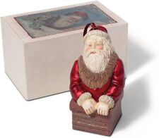 Vintage Santa Claus in Chimney Ornament with retro box Dept 56 Christmas picture
