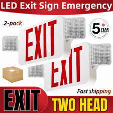 2PCS Red LED Exit Sign, UL-Listed Emergency Light - LED Lamp ABS Fire Resistance picture