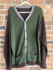 AEROPOSTALE Brooklyn Calling NYC Colorblock Cardigan Sweater Mens XL Green Brown picture