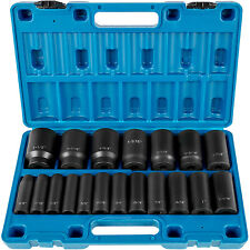 VEVOR 19 Pcs Impact Socket Set 1/2 Inch Drive 3/8 inch to 1-1/2 inch Deep Length picture