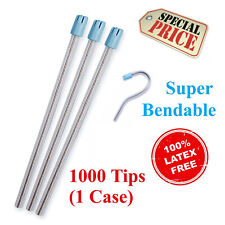 1000 (10 Bags) Clear Blue Dental Saliva Ejectors Ejector Disposable Suction Tips picture