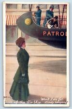 Alvin Texas TX Postcard Woman Won't I Do For Uses Of The Air Ship Signed 1911 picture