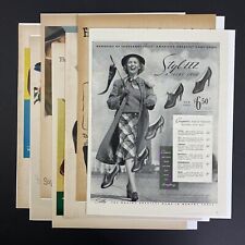 Vintage 1939 - 1958 Shoe Print Advertisements Lot of 7 Thom McAn Pedwin Selby... picture