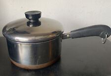 Vintage REVERE WARE 1.5 QT Sauce Pan Pot w/ Lid 1 1/2 Indonesia EO2 S picture