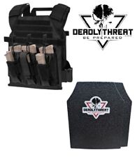 Active Shooter Tactical Vest Plate Carrier W/ Black Level III L3 Fearless Armor picture
