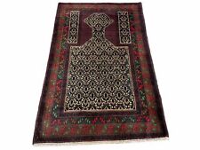 3x5 New Vintage Handmade Wool Rug Tribal Balouch Turkoman Prayer Rug Veggie Dyes picture